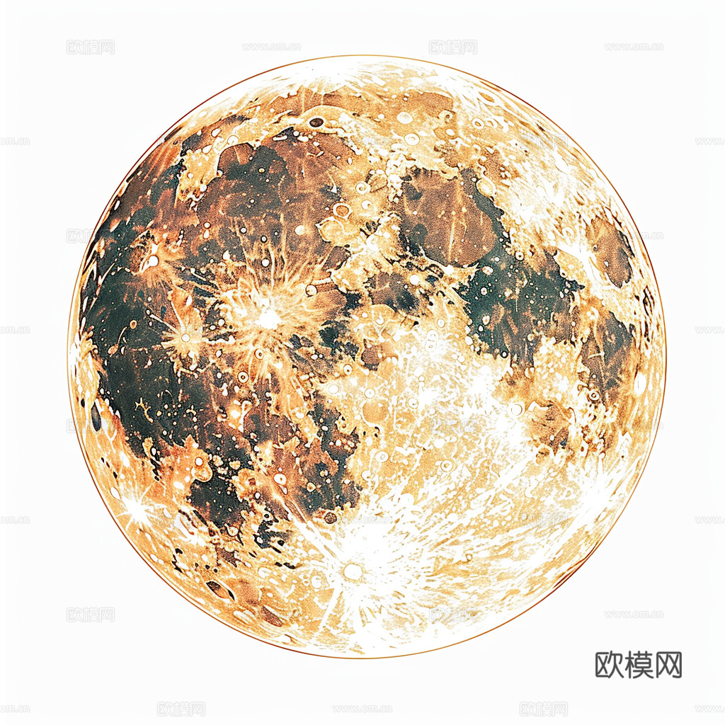 月球灯星球月亮陨石表表面