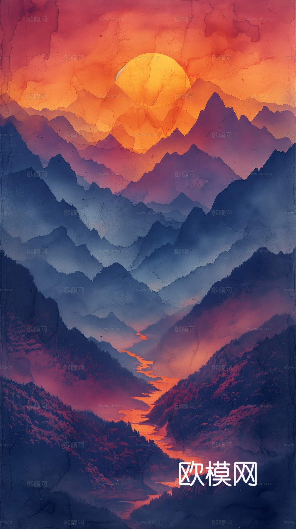 国风山水壁纸壁画