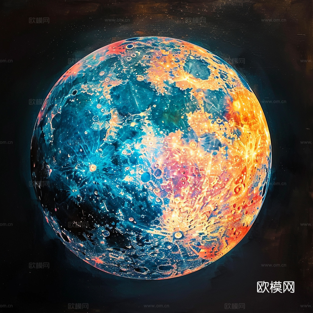 月球灯星球月亮陨石表表面