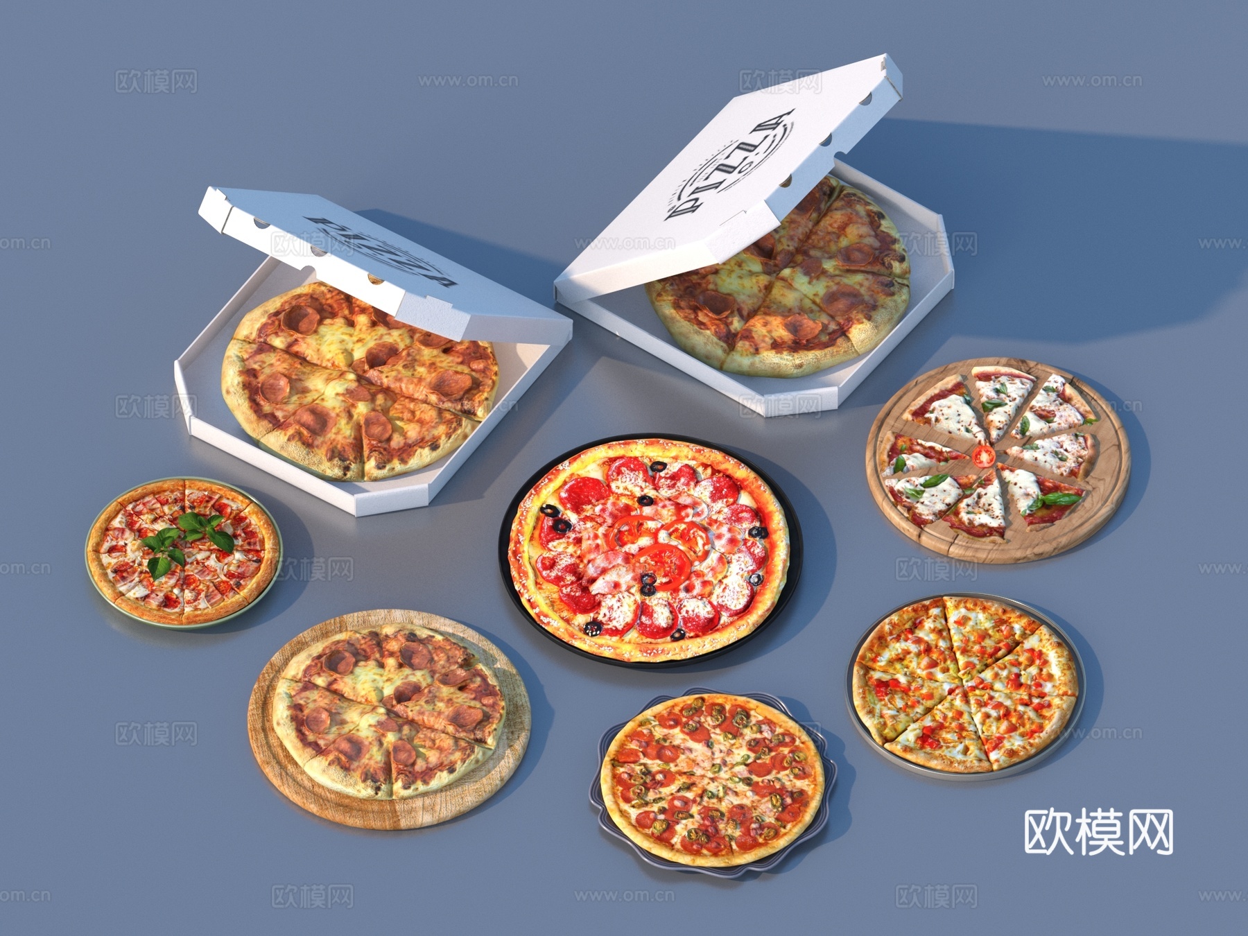 披萨 食物 食品 pizza3d模型