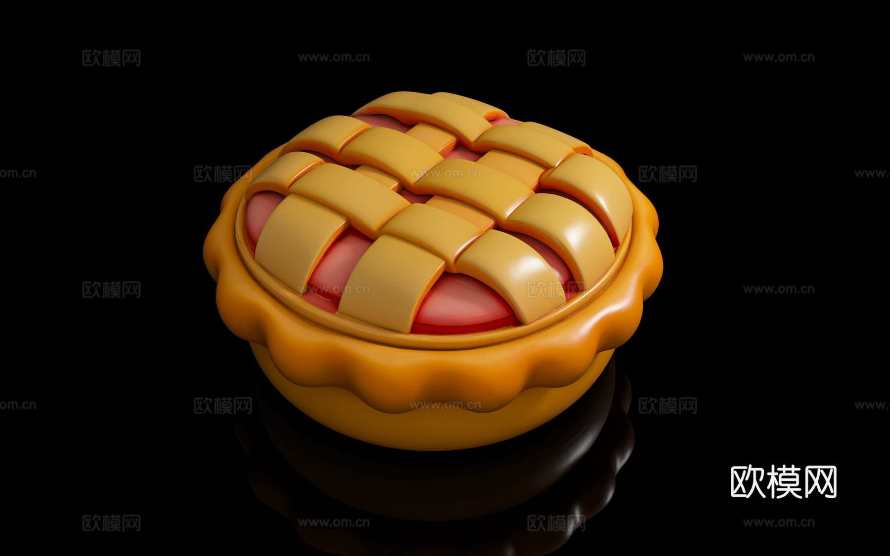 水果派 食物食品 蛋糕高点 甜品甜点 卡通食物 摆件道具 美3d模型