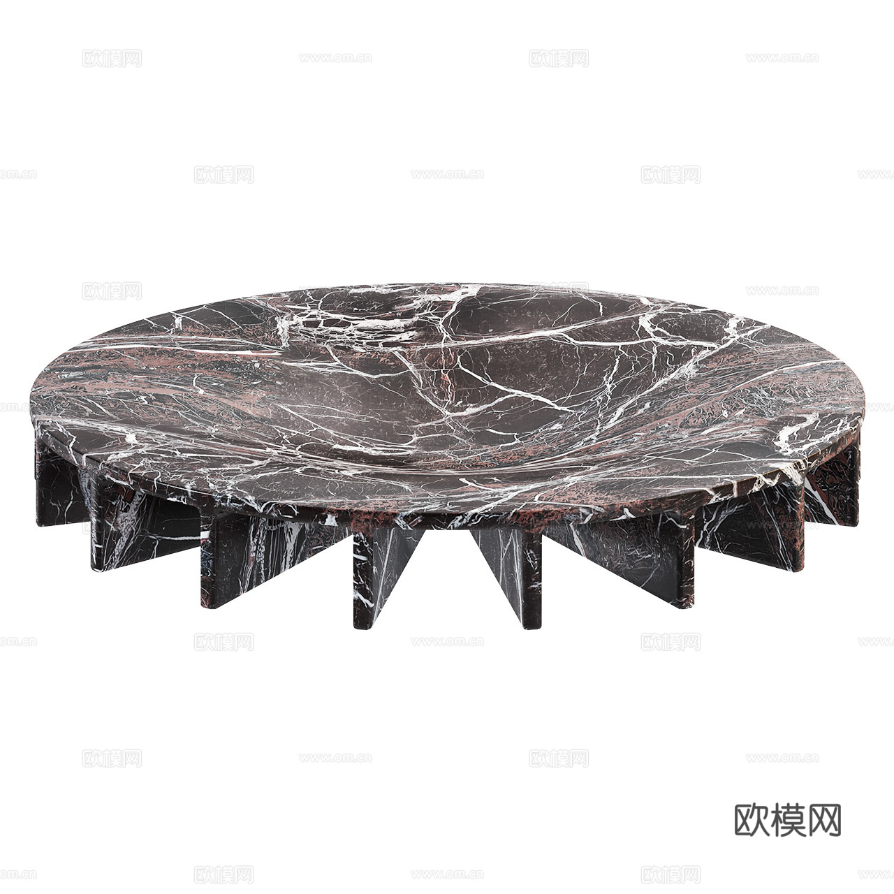 Particuliere 意式极简托盘 大理石托盘 圆托盘3d模型