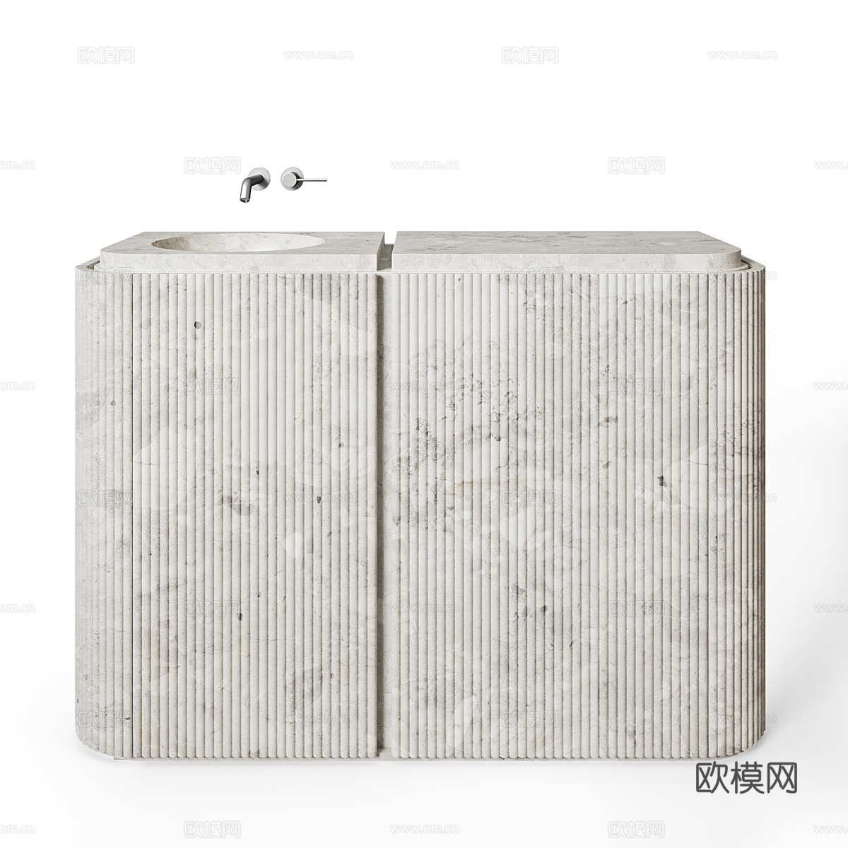 现代轻奢极简大理石洗手台3d模型