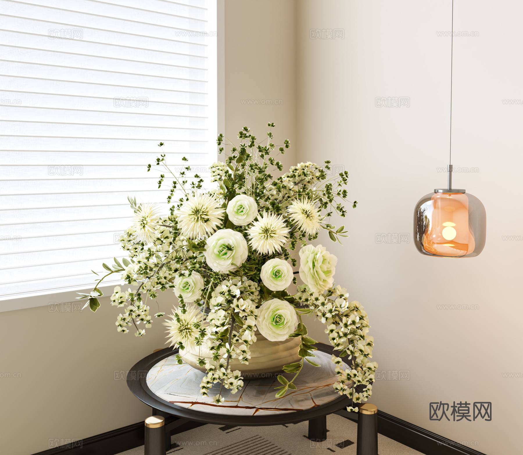 花瓶 花艺盆景 绿植花瓶 花艺 装饰摆件 花 现代花艺3d模型