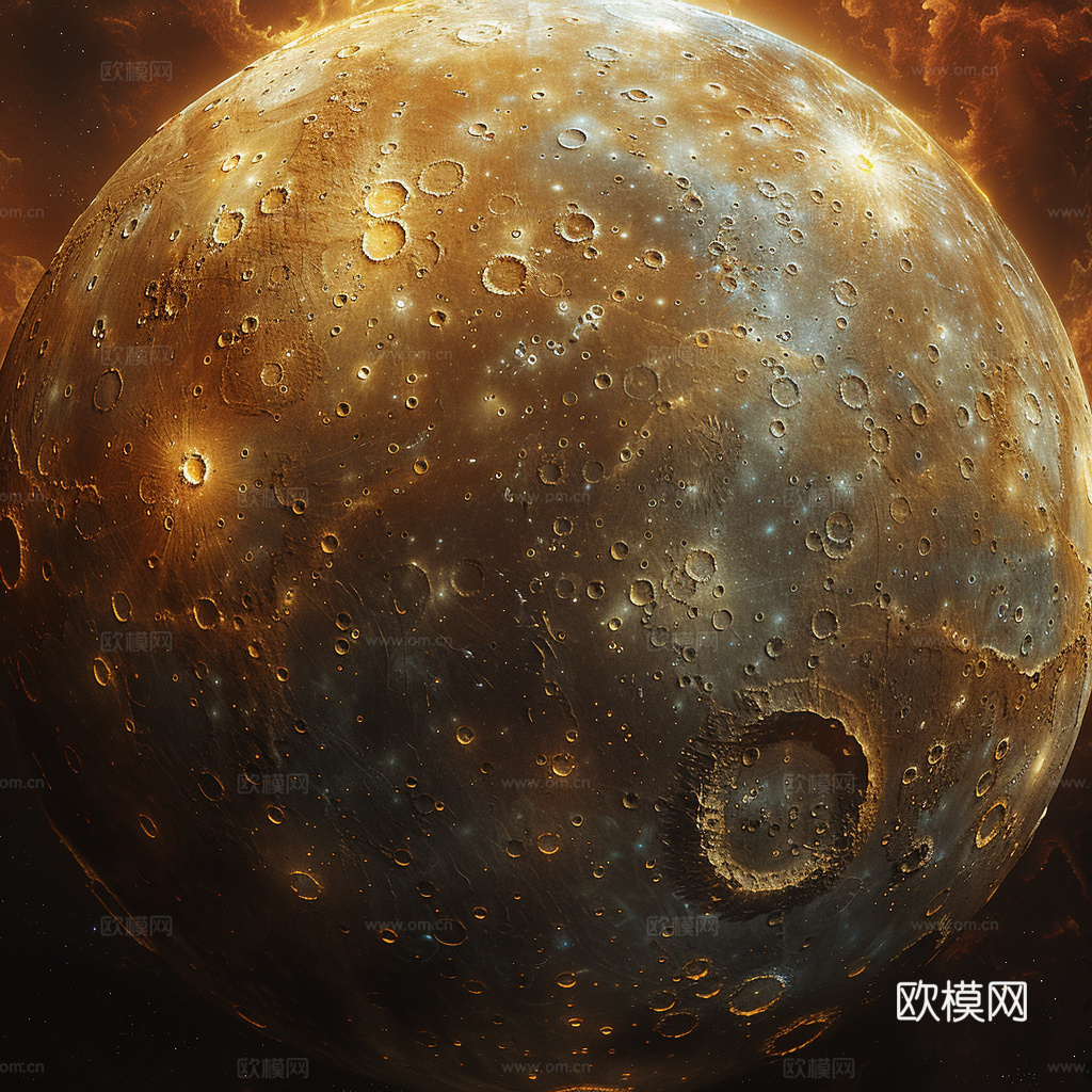 月球灯星球月亮陨石表表面