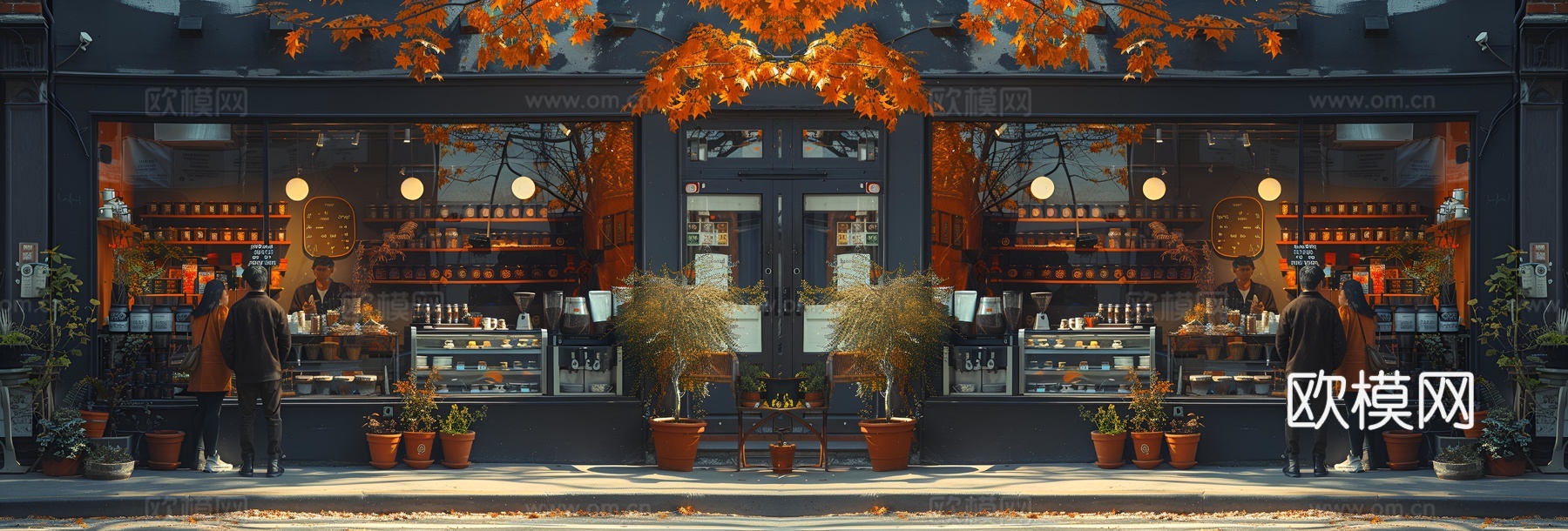 咖啡店街道外景