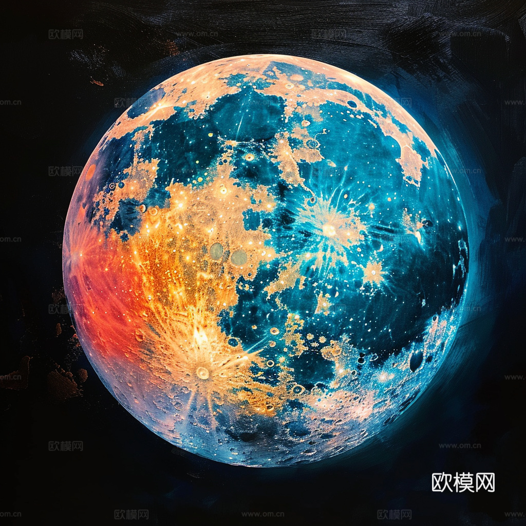月球灯星球月亮陨石表表面