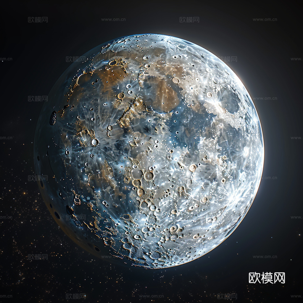 月球灯星球月亮陨石表表面