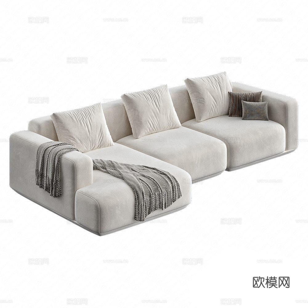 现代多人沙发 转角沙发3d模型