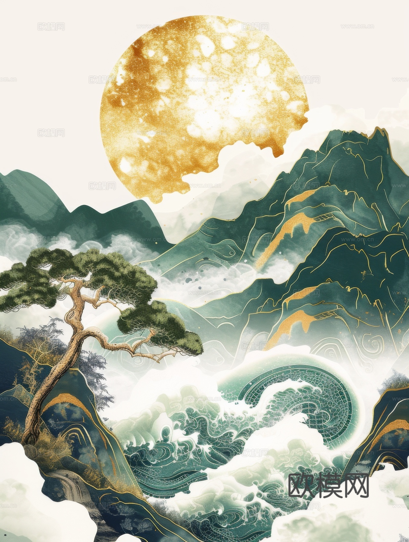 国风山水壁纸壁画