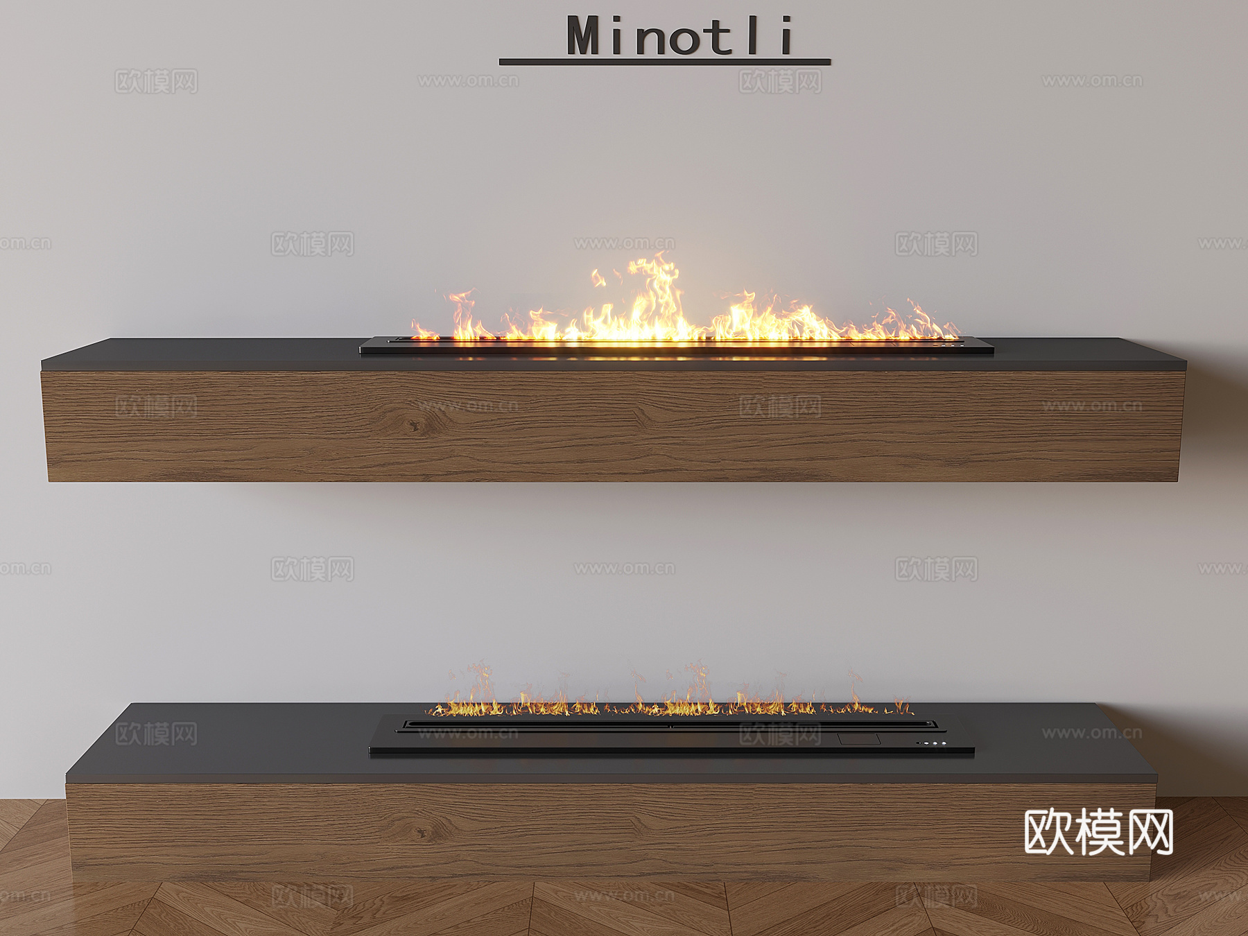 智能电子火焰壁炉 意式装饰壁炉3d模型