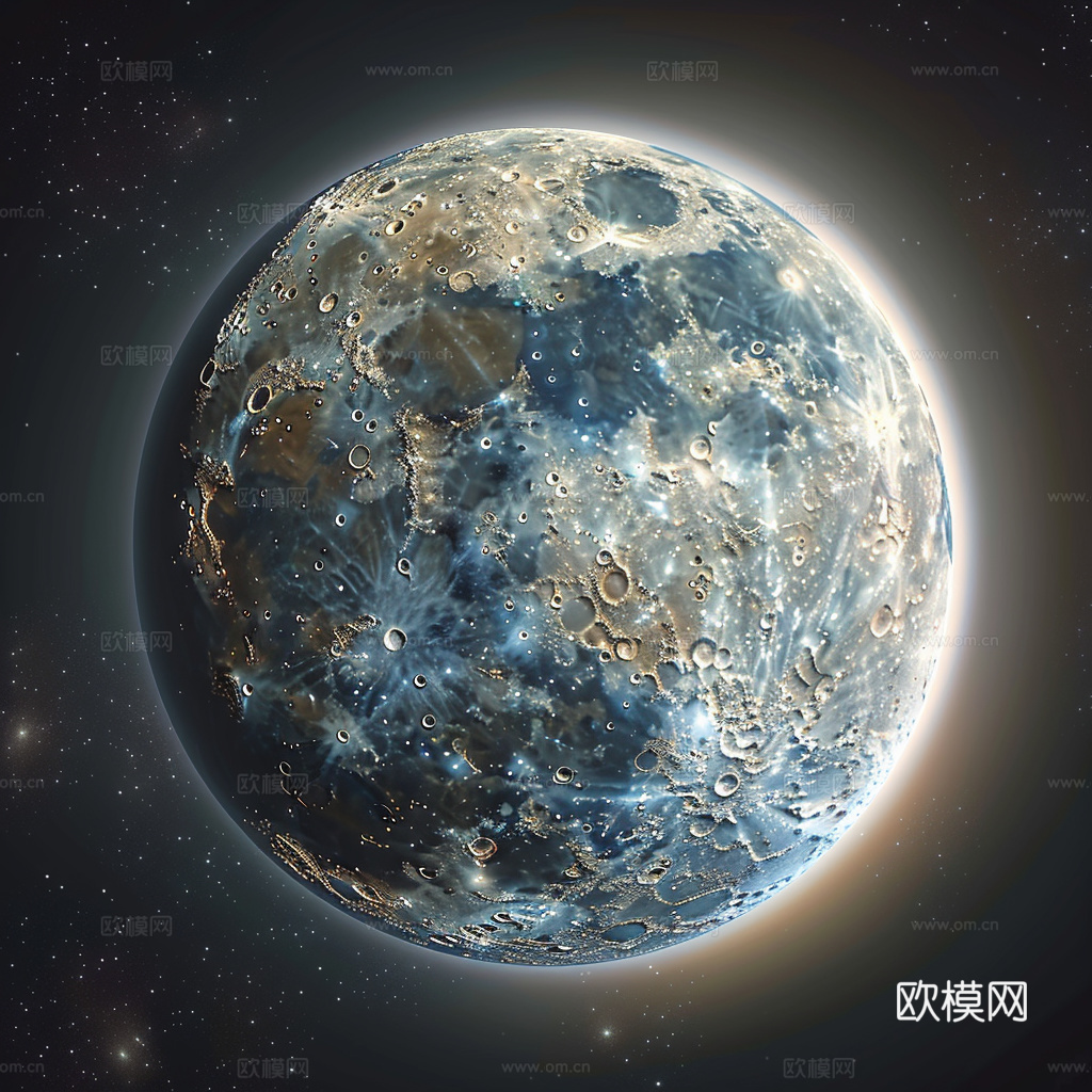 月球灯星球月亮陨石表表面