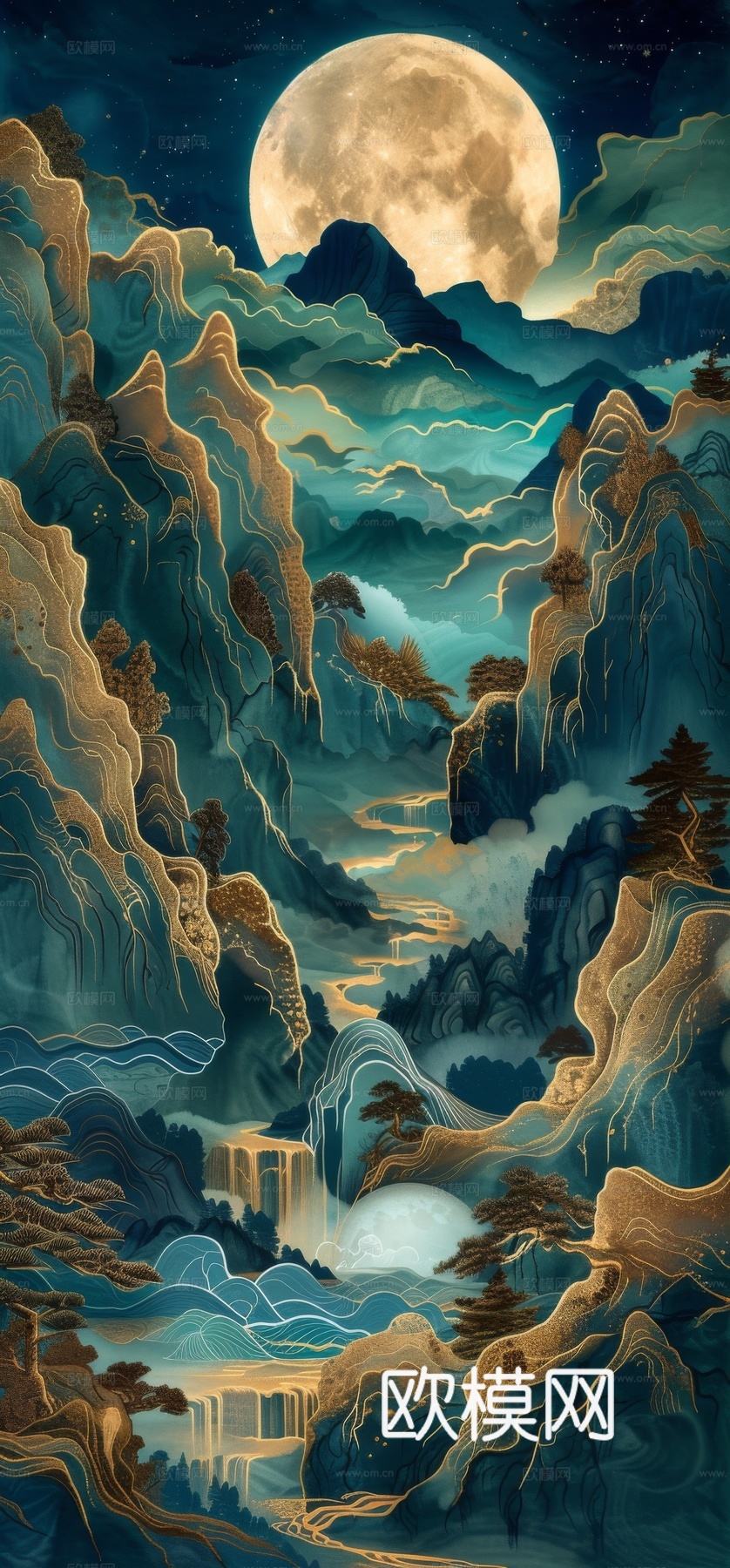 国风山水壁纸壁画