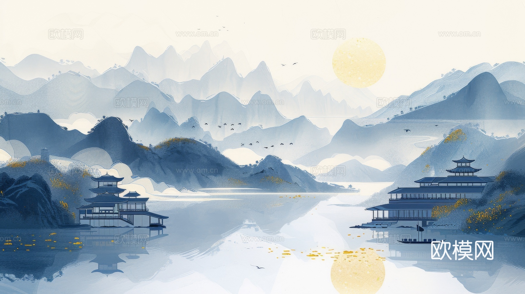 国风山水壁纸壁画