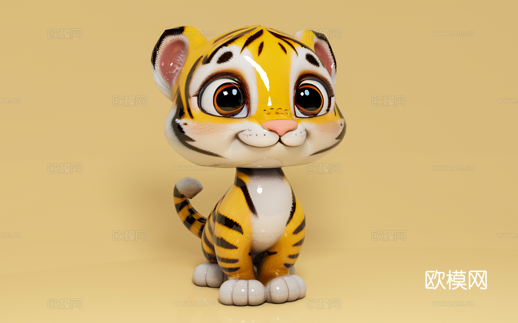 老虎 动物 卡通猛兽 卡通形象 动画角色 手办摆件 美陈道具3d模型