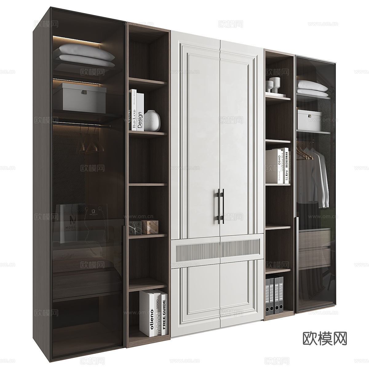 现代意式轻奢衣柜3d模型