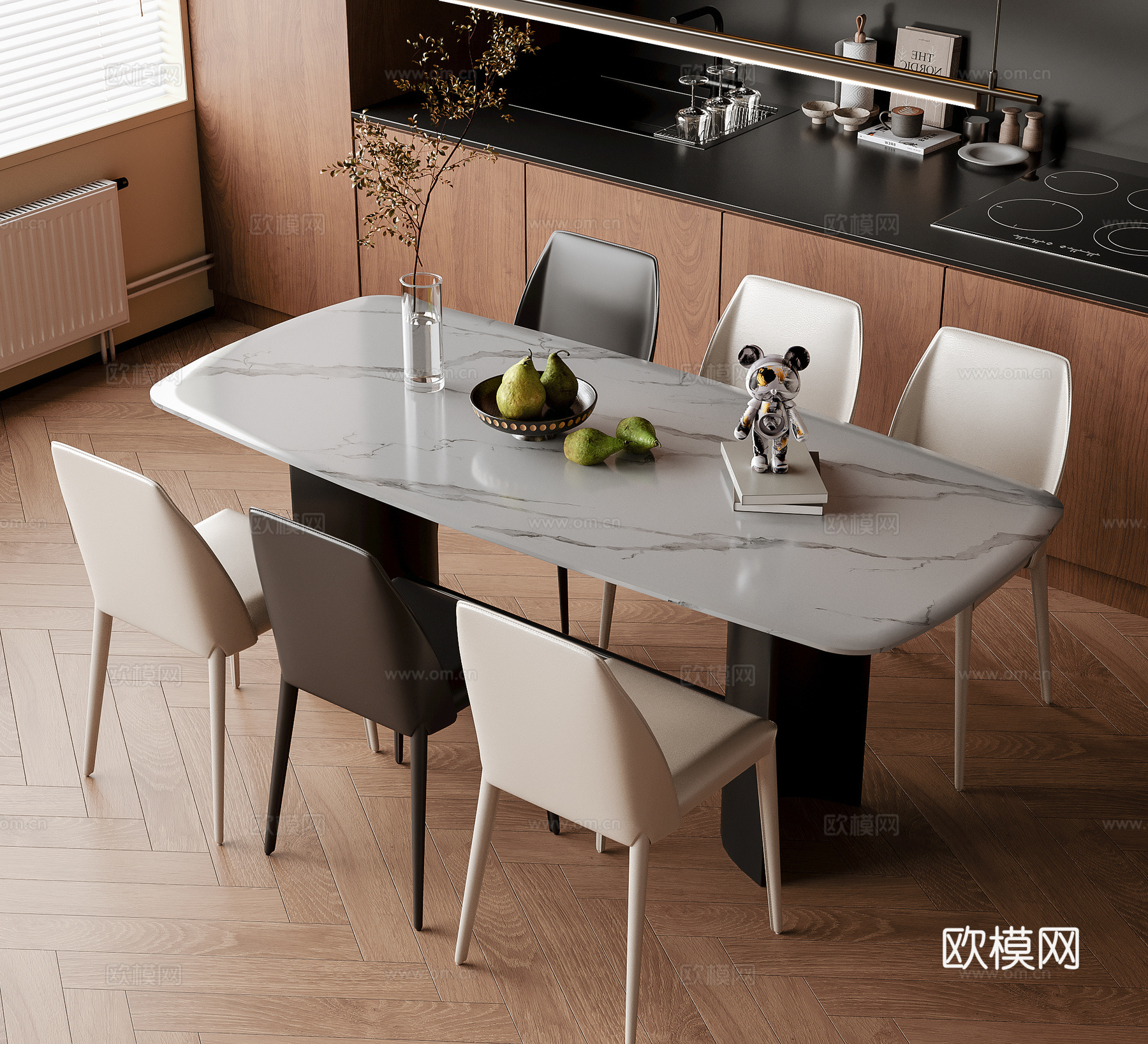 现代餐桌椅 餐椅 单椅3d模型
