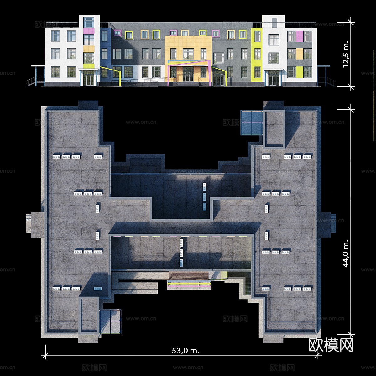 幼儿园建筑3d模型