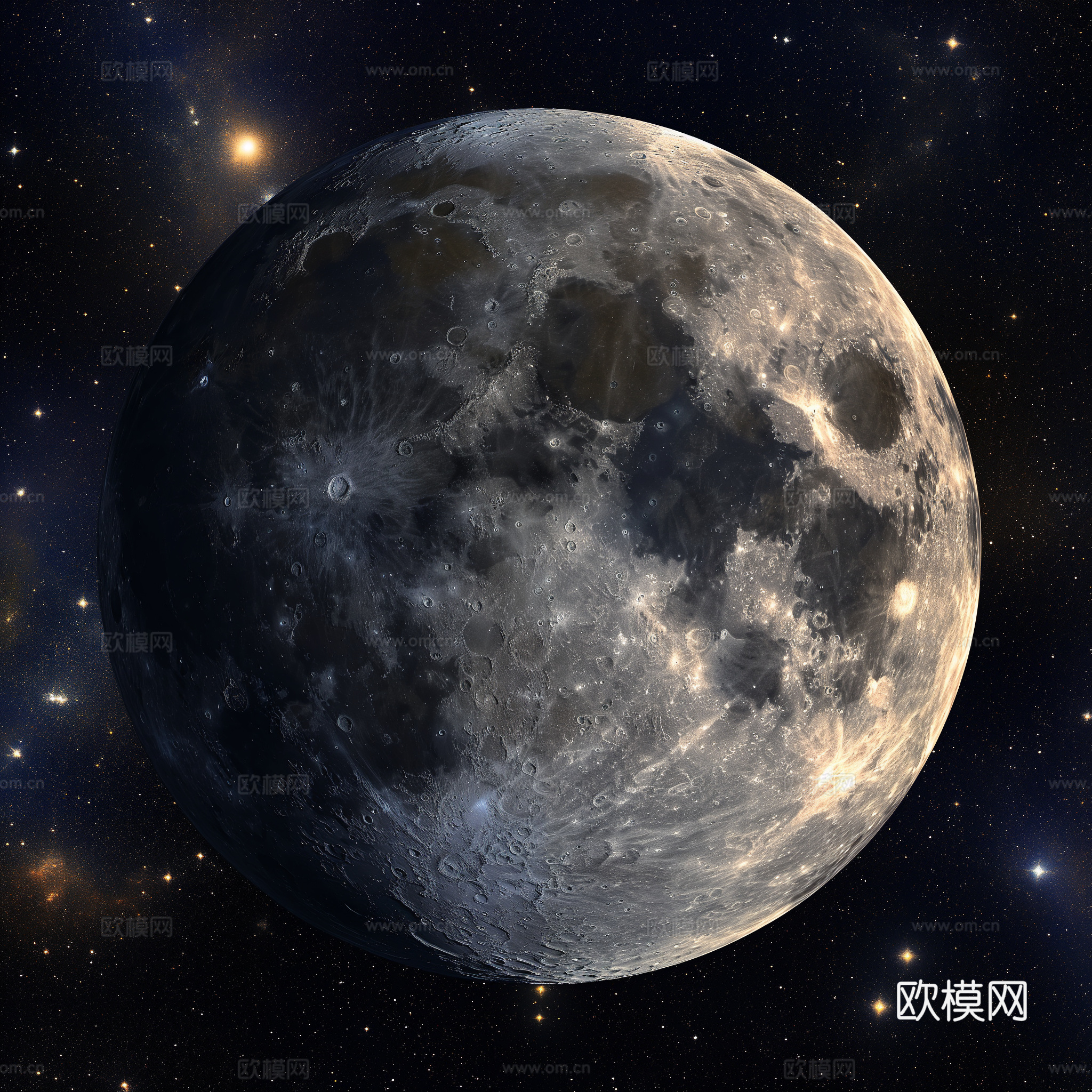 月球灯星球月亮陨石表表面