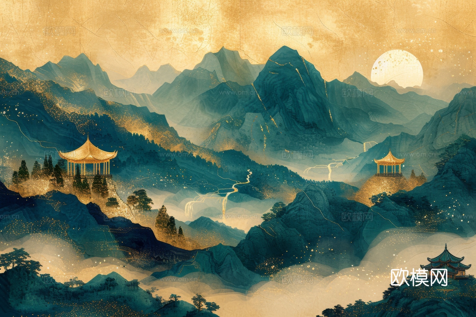 国风山水壁纸壁画