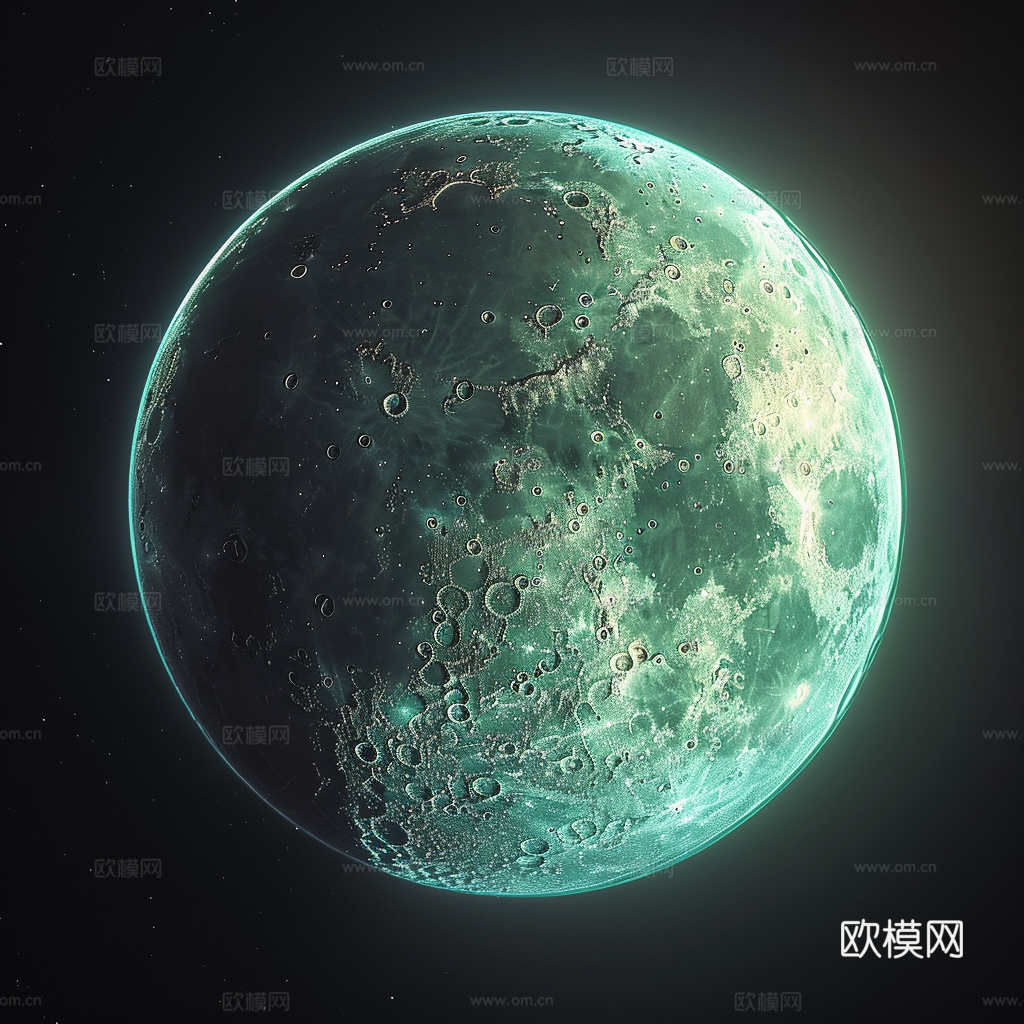 月球灯星球月亮陨石表表面