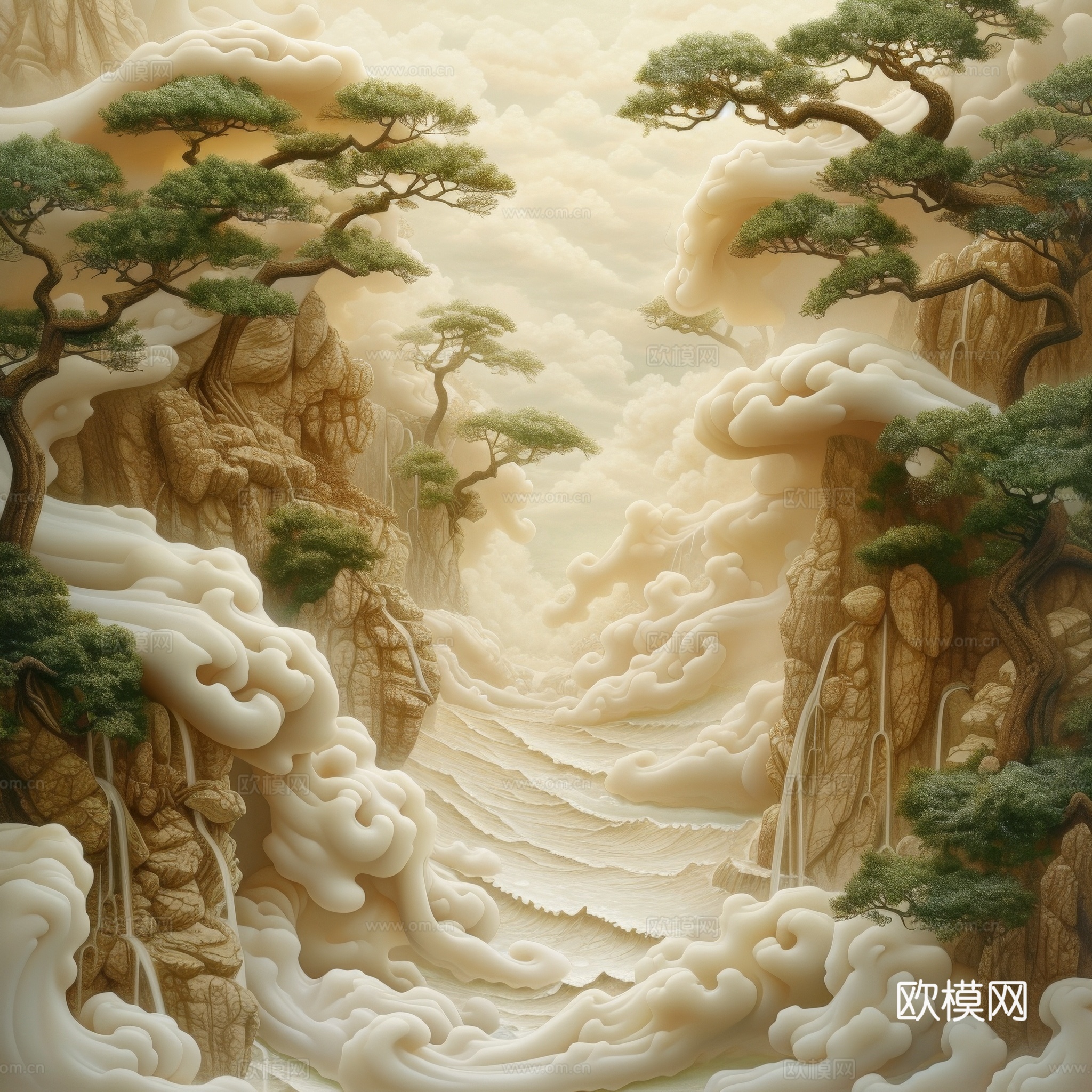 国风山水壁纸壁画