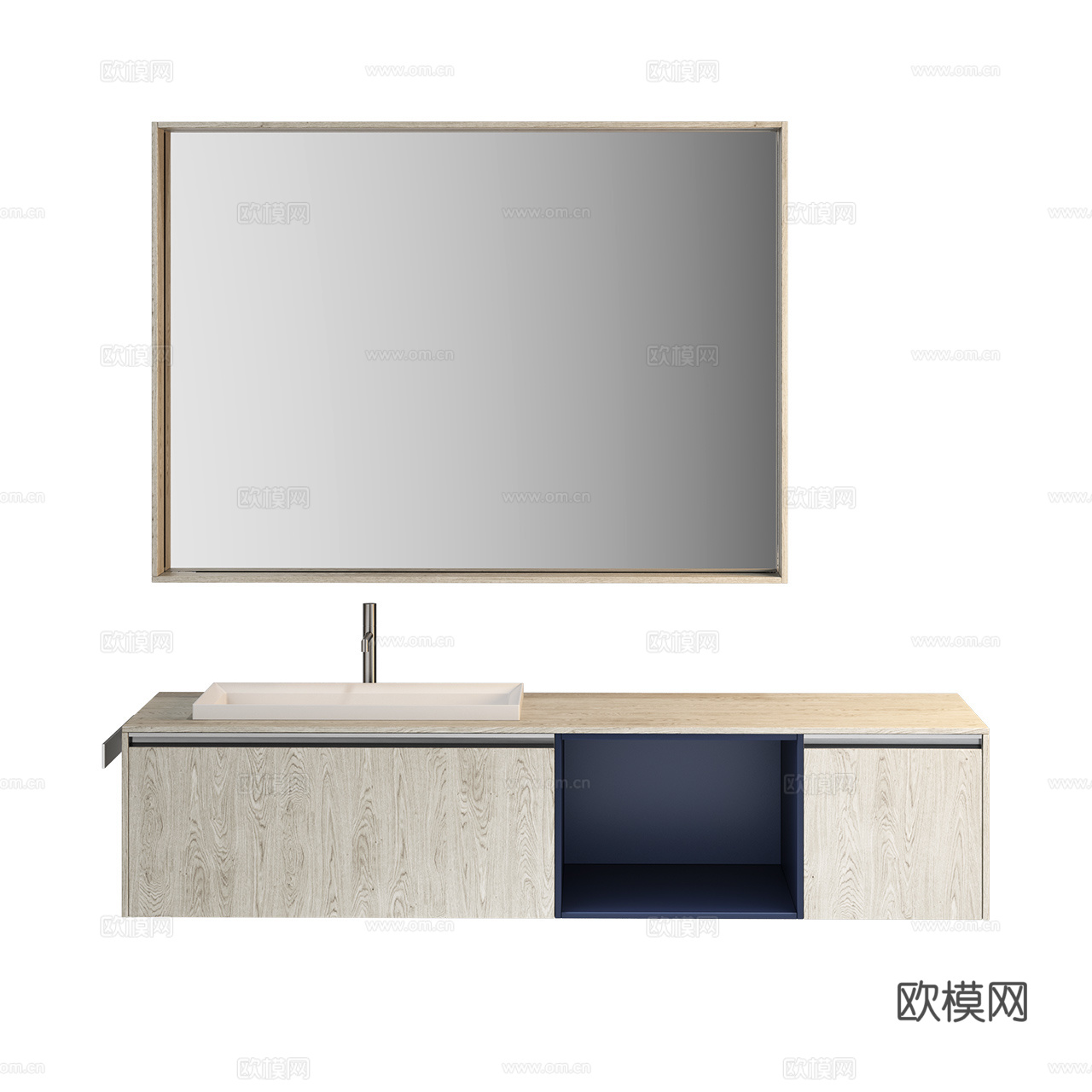Ideagroup 极简卫浴 卫浴组合 卫浴镜 极简龙头3d模型