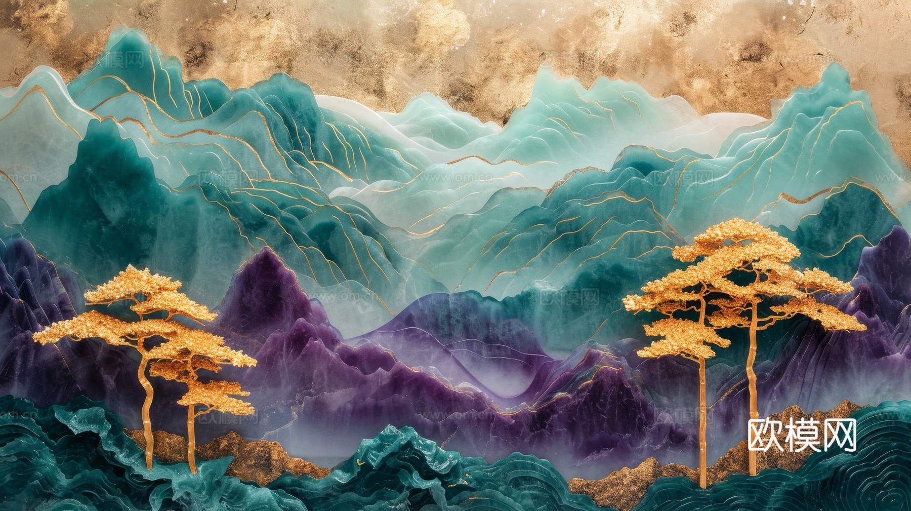 国风山水壁纸壁画