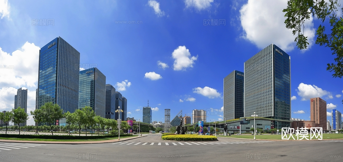 白天城市外景  都市街道外景