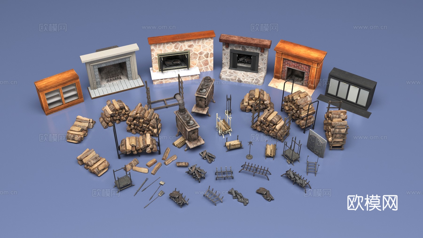 欧式火炉3d模型