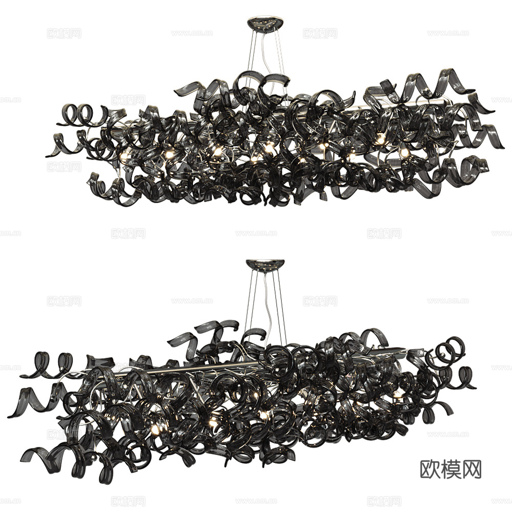 现代意式工艺吊灯3d模型