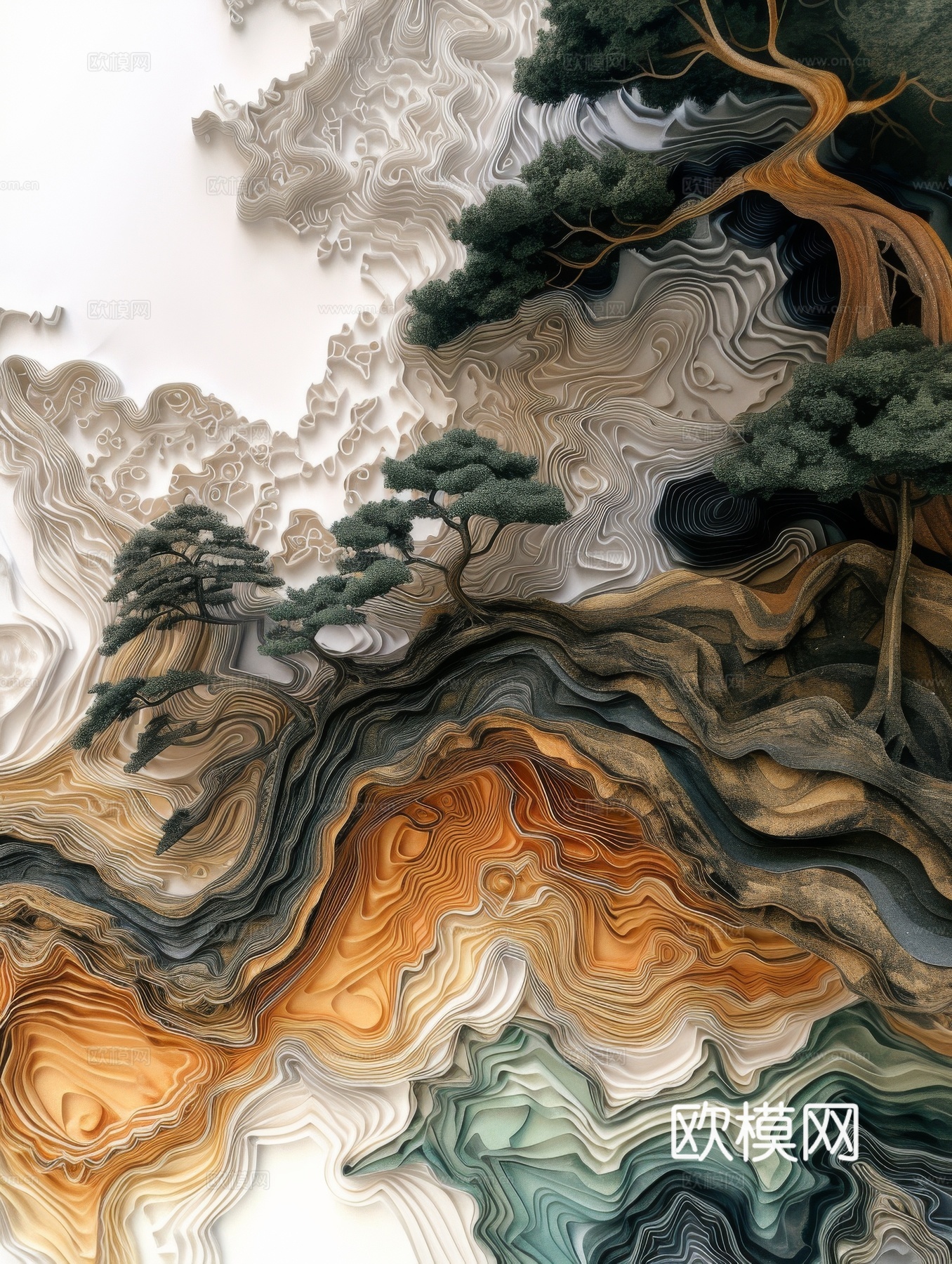 国风山水壁纸壁画