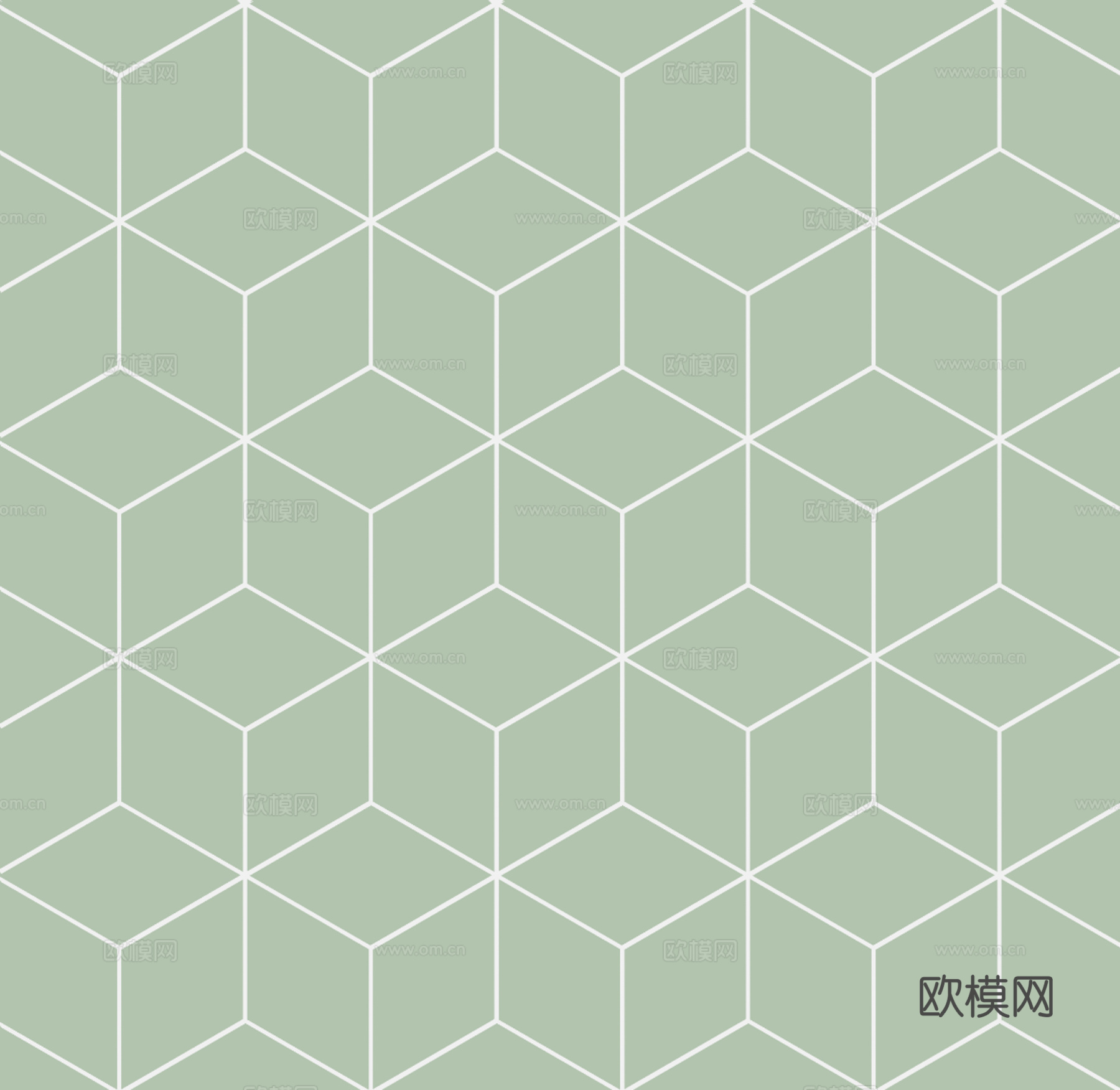 绿色花砖