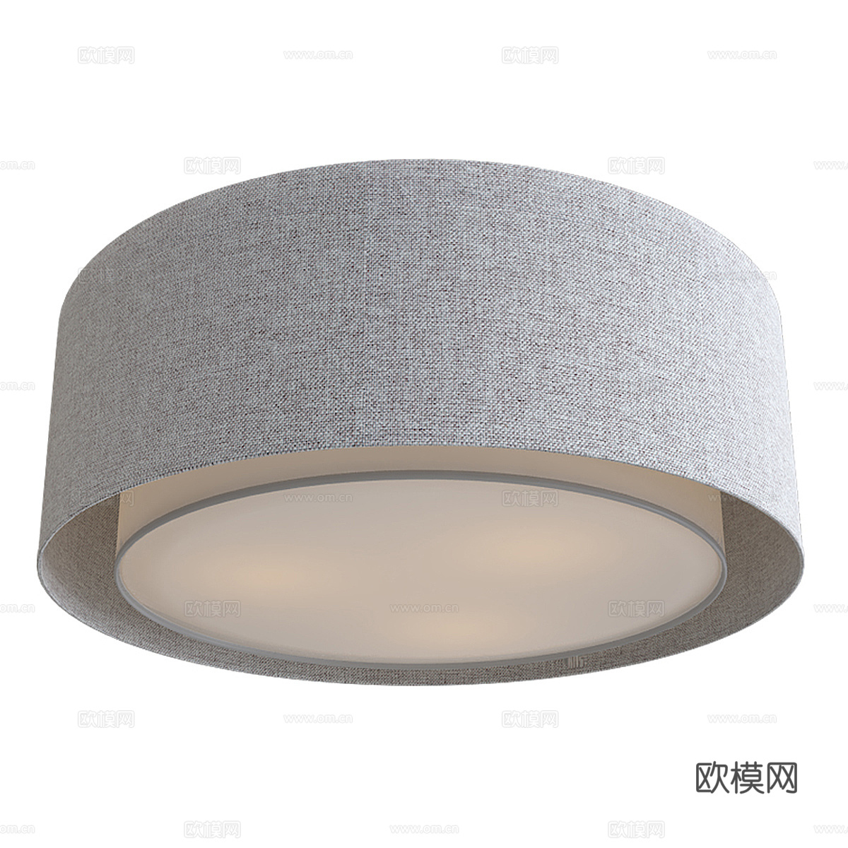 新中式布艺吸顶灯3d模型