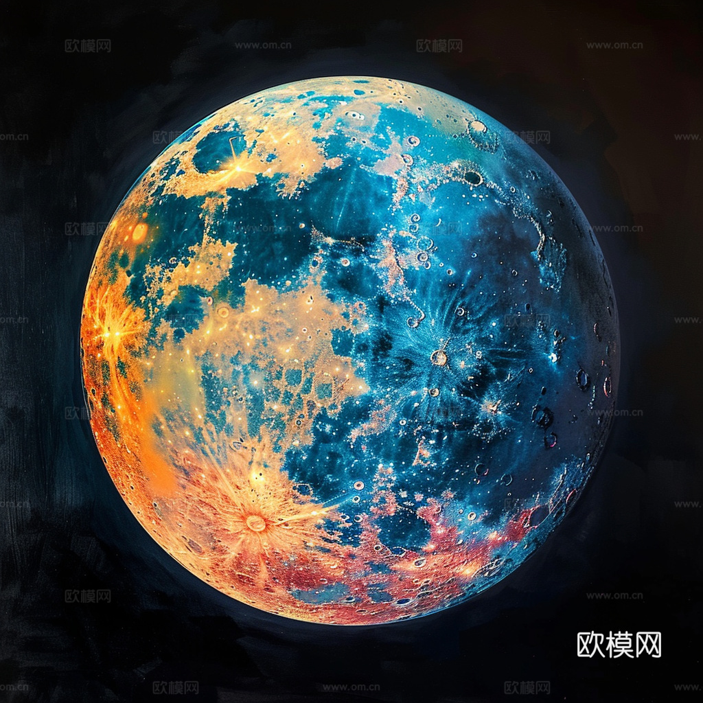月球灯星球月亮陨石表表面