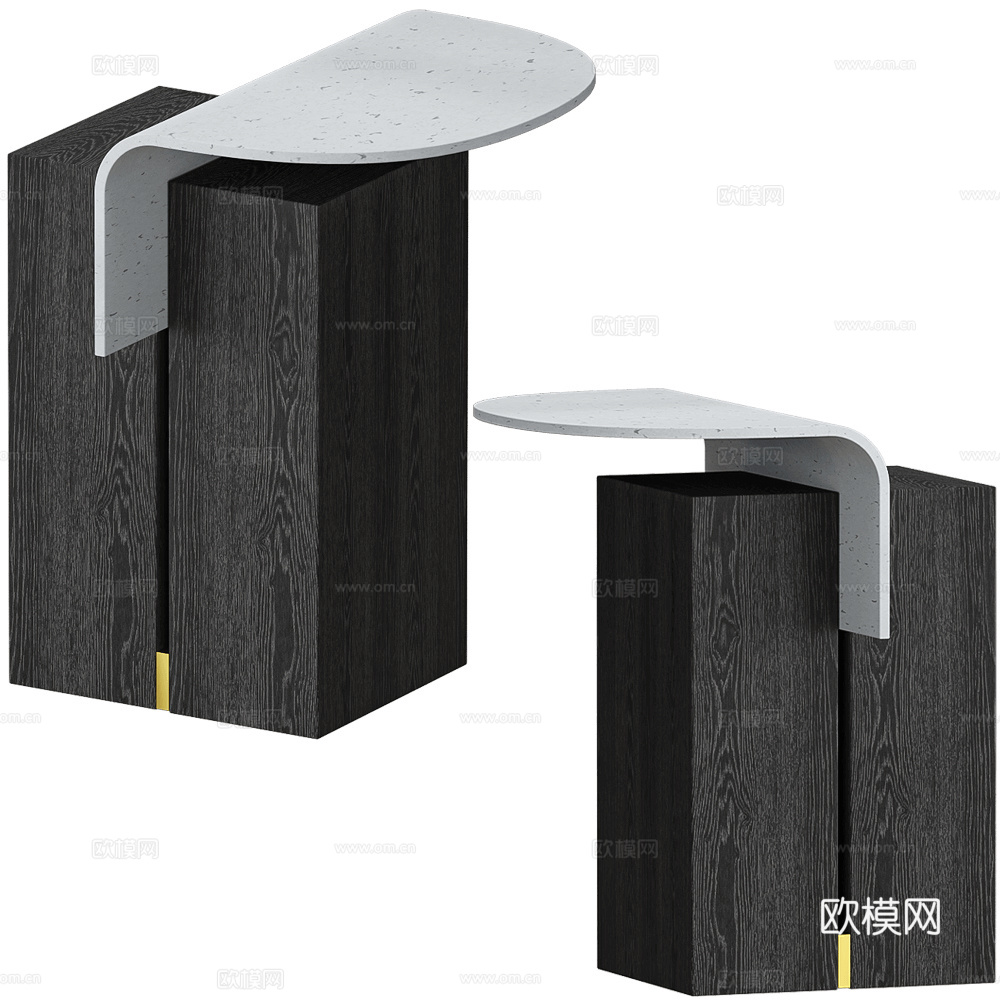 现代意式极简边几3d模型