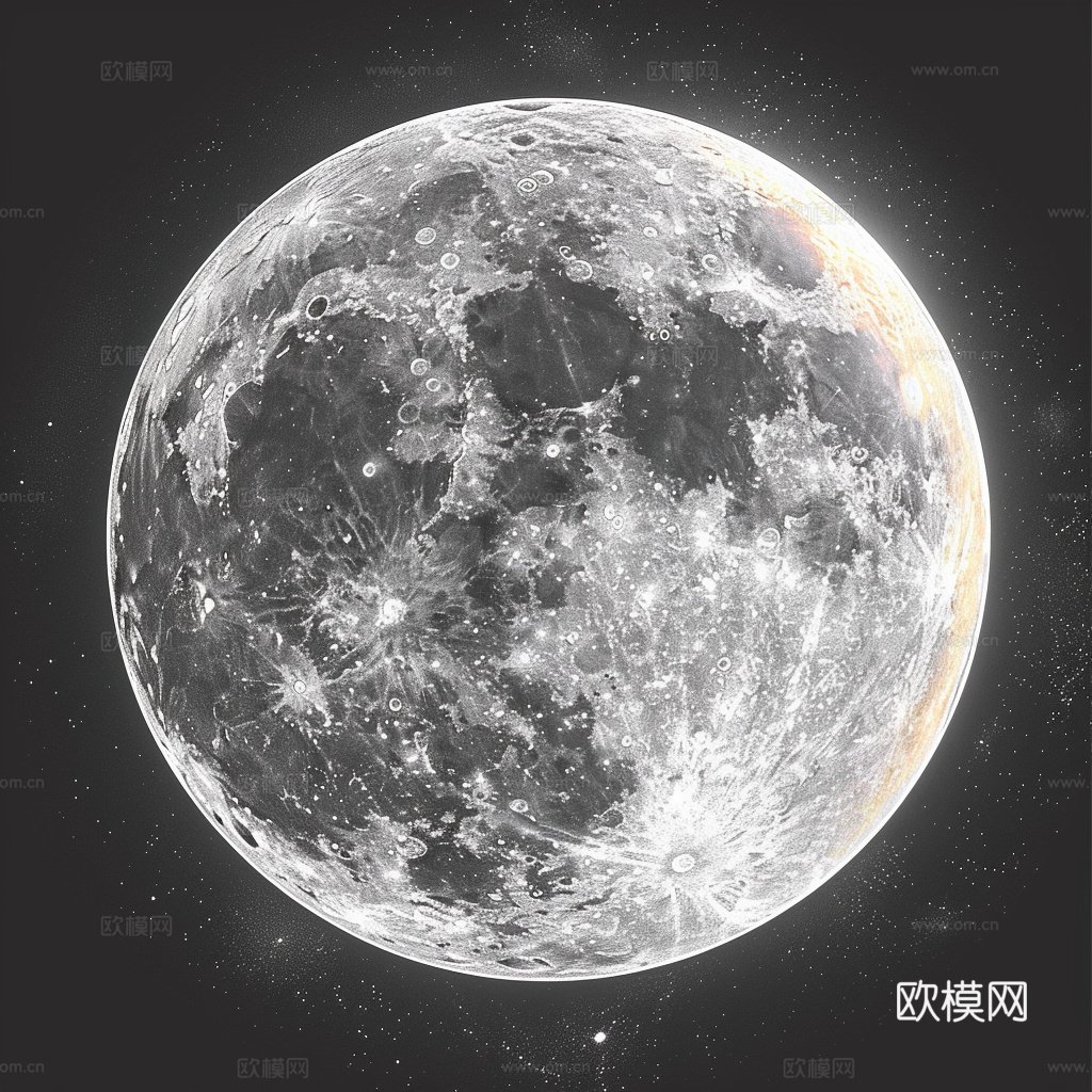 月球灯星球月亮陨石表表面