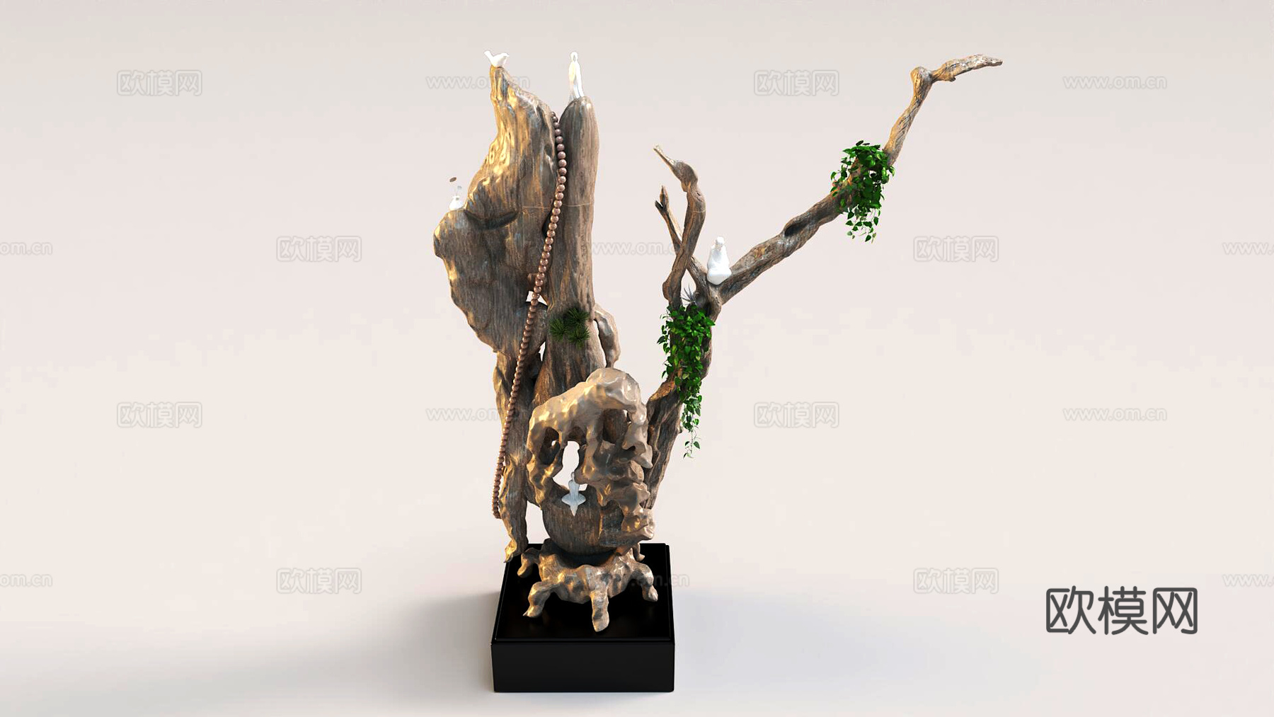 禅意摆件3d模型