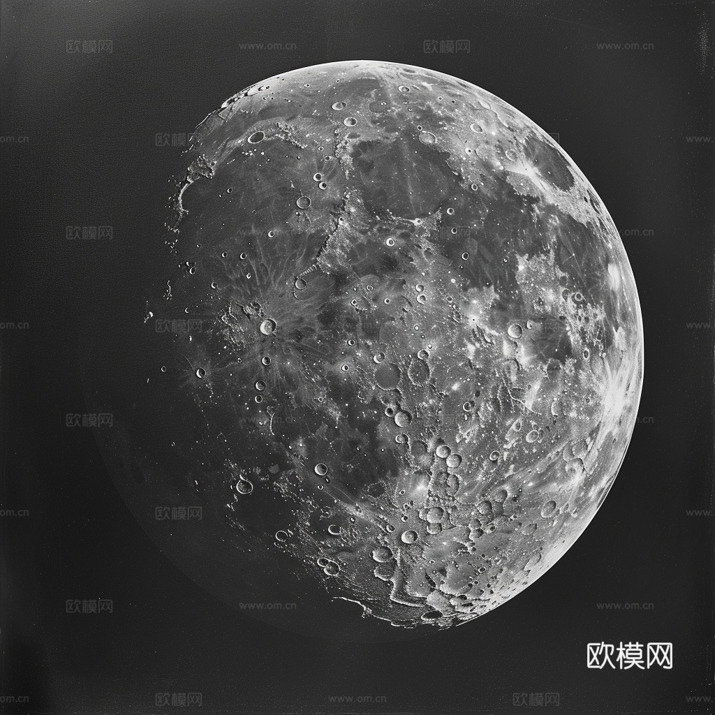 月球灯星球月亮陨石表表面