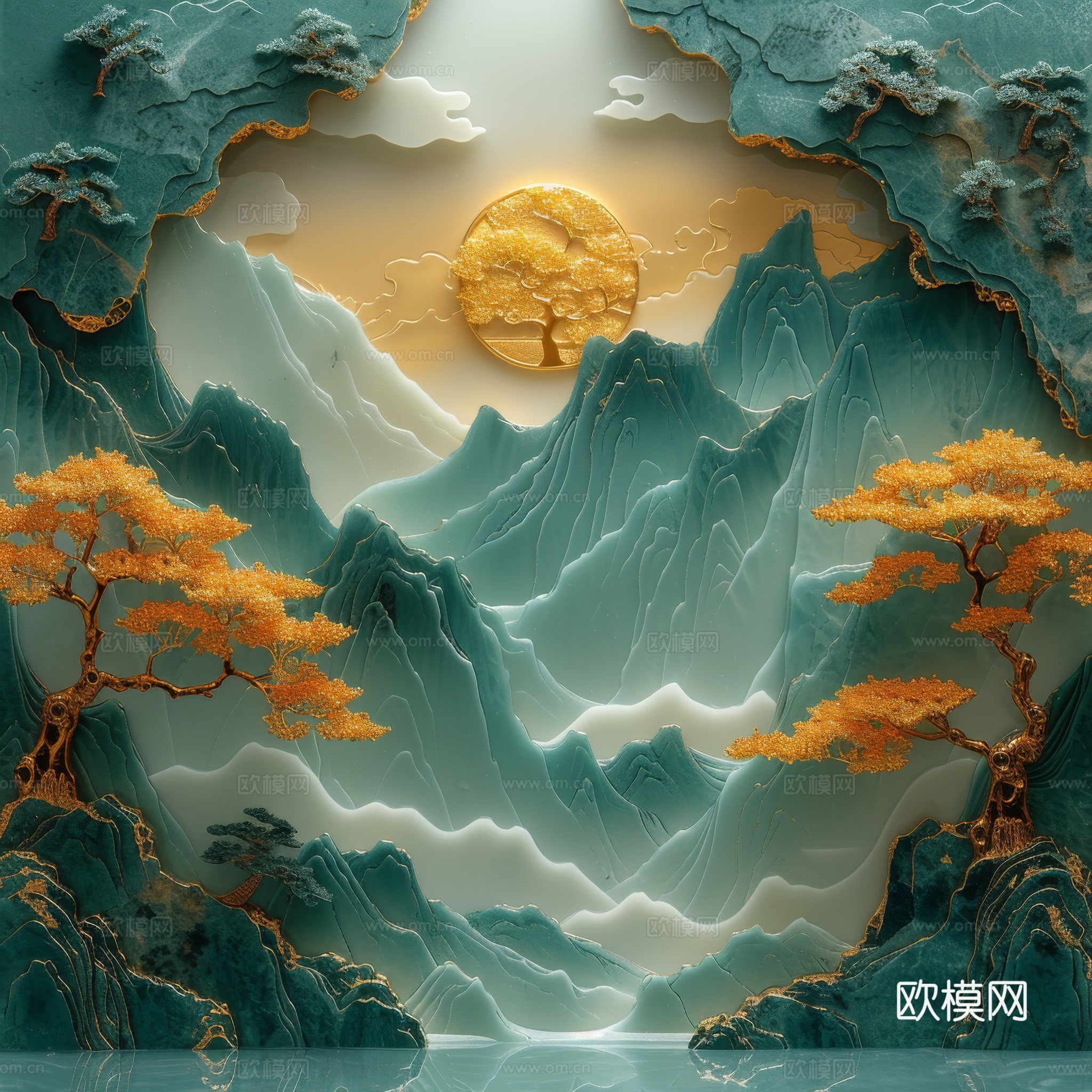 国风山水壁纸壁画