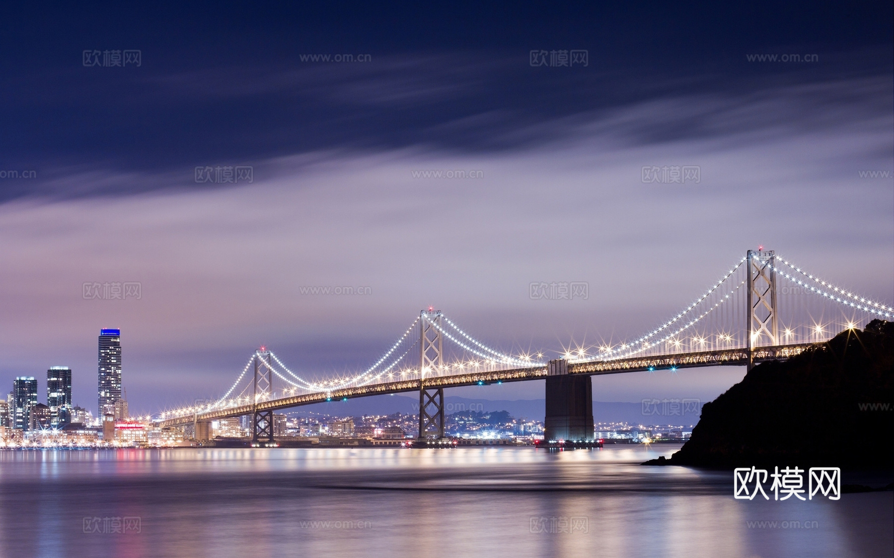 夜晚城市外景  都市广场贴图