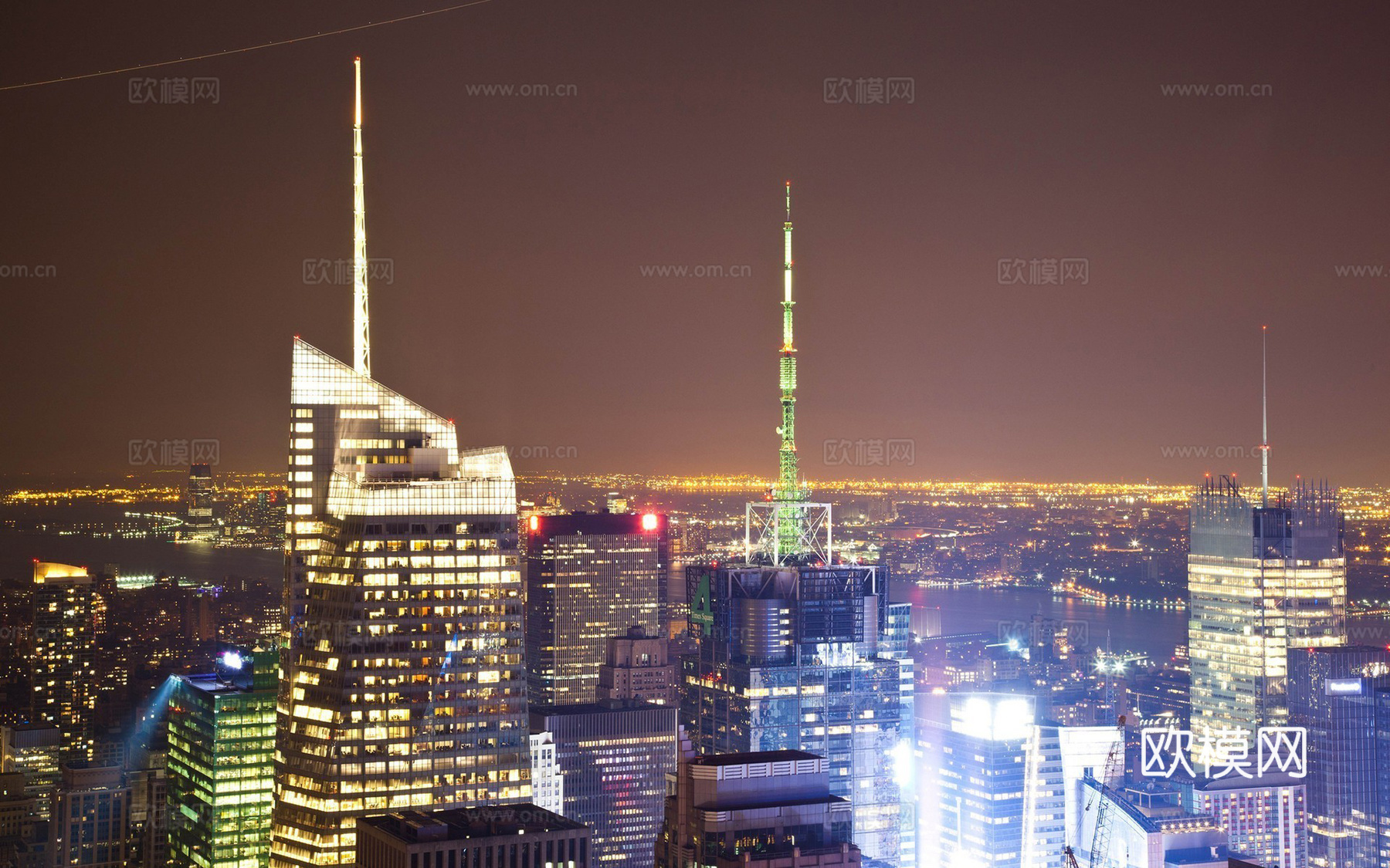 夜晚城市外景  都市广场贴图下载