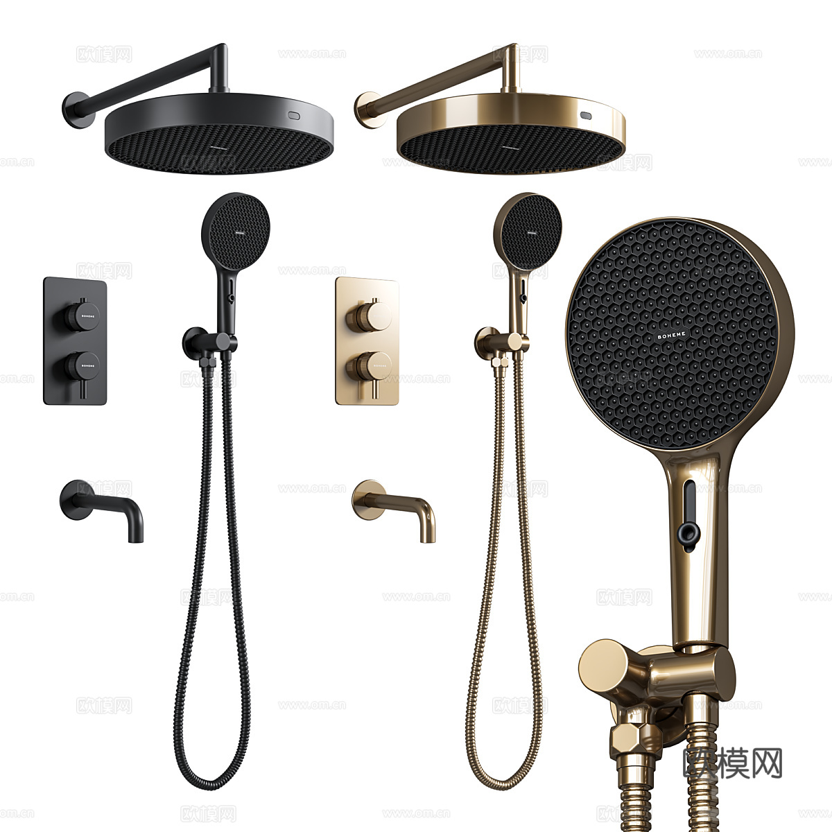 现代轻奢 CELL BOHEME 淋浴花洒3d模型