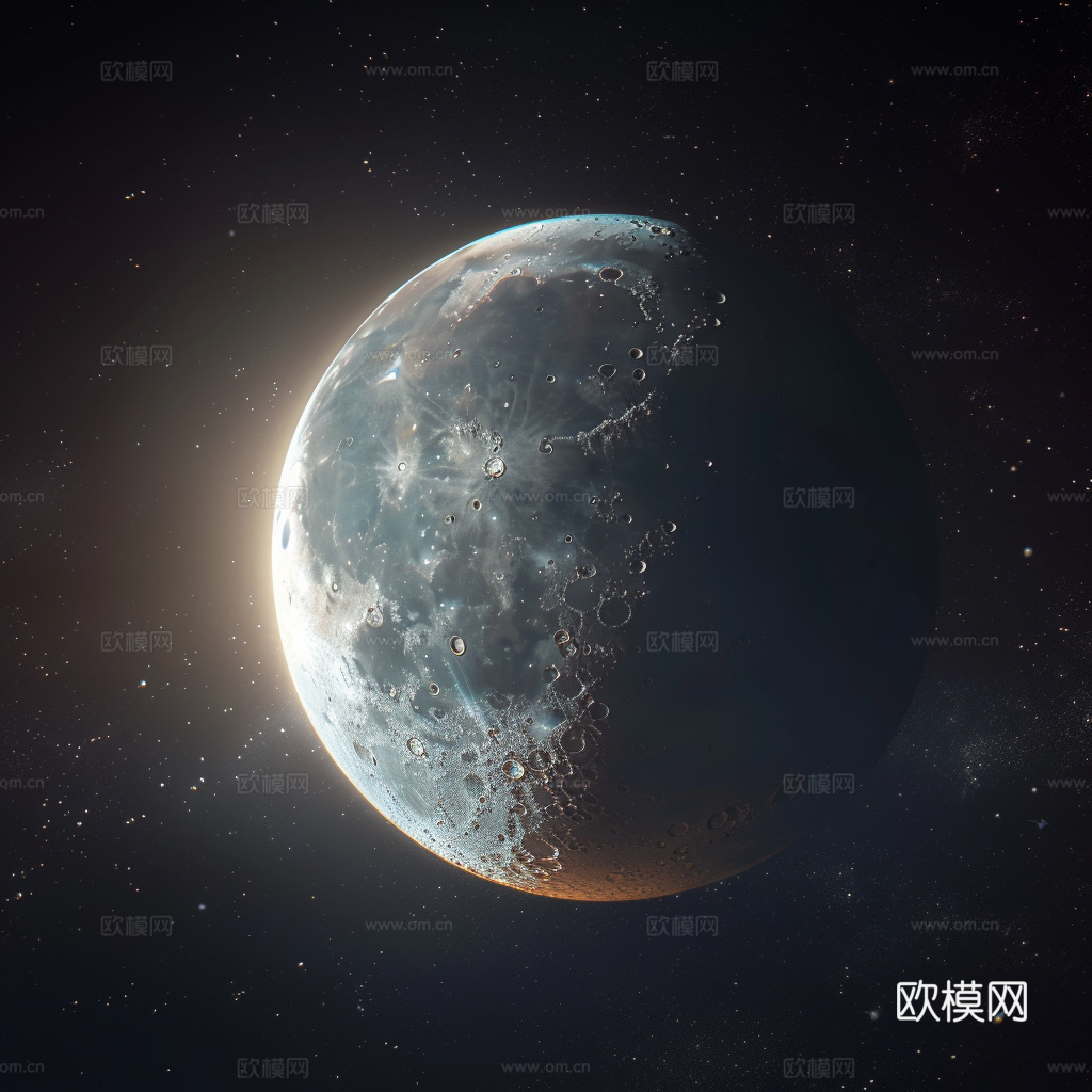 月球灯星球月亮陨石表表面