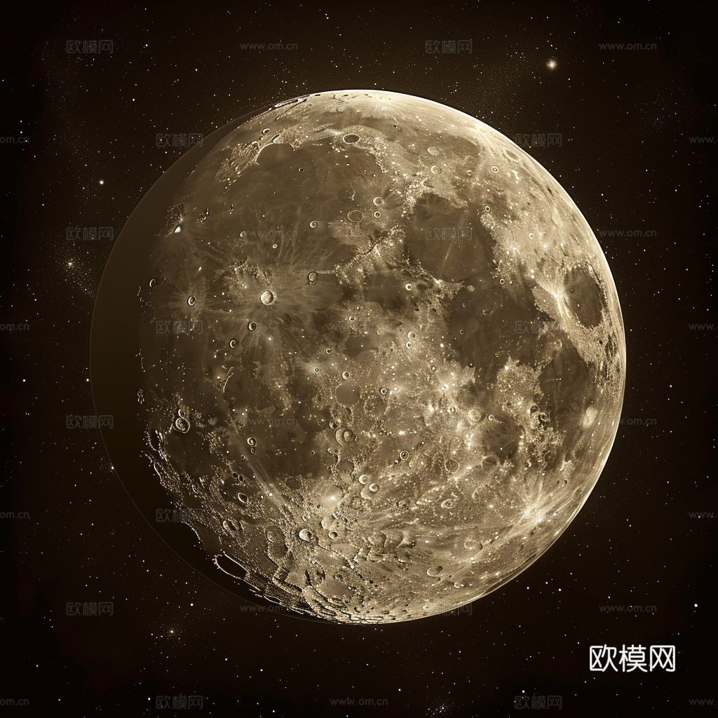 月球灯星球月亮陨石表表面
