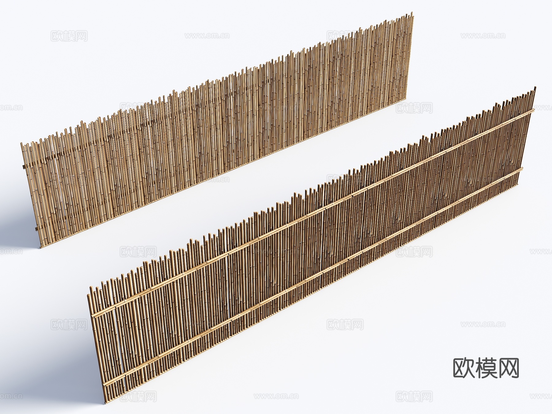 中式竹篱笆 竹子围墙 竹篱笆隔断 庭院围墙 篱笆栅栏 篱笆隔3d模型
