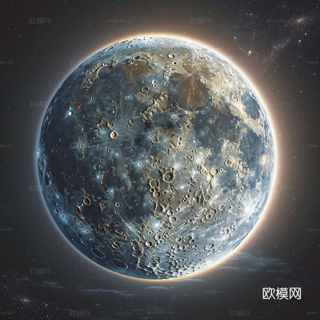 月球灯星球月亮陨石表表面