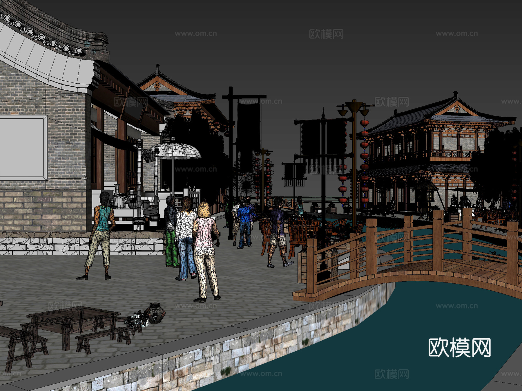 古建 中式建筑 小镇3d模型