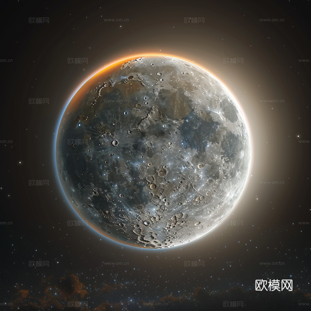 月球灯星球月亮陨石表表面