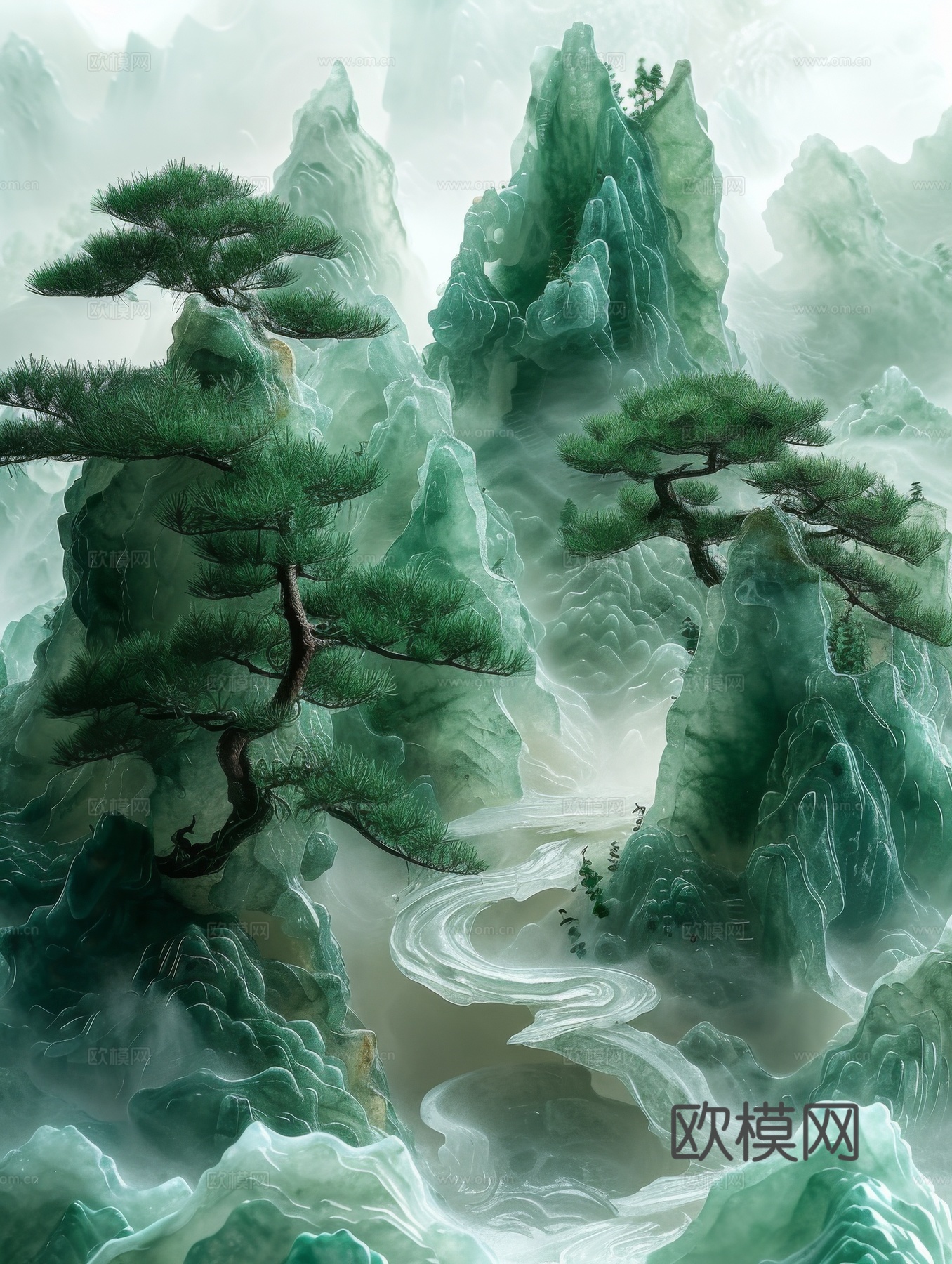 国风山水壁纸壁画